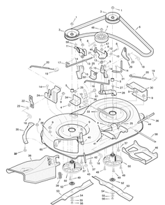 Mower Housing Diagram and Parts List for 387002X92NA 2004 Briggs and Stratton Lawn Tractor